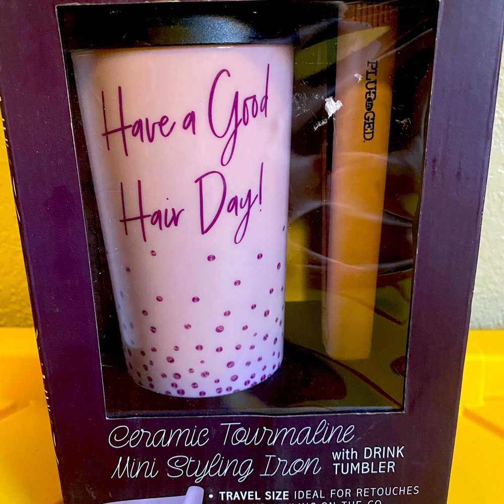 Ceramic tourmaline Mini styling Iron with travel cup